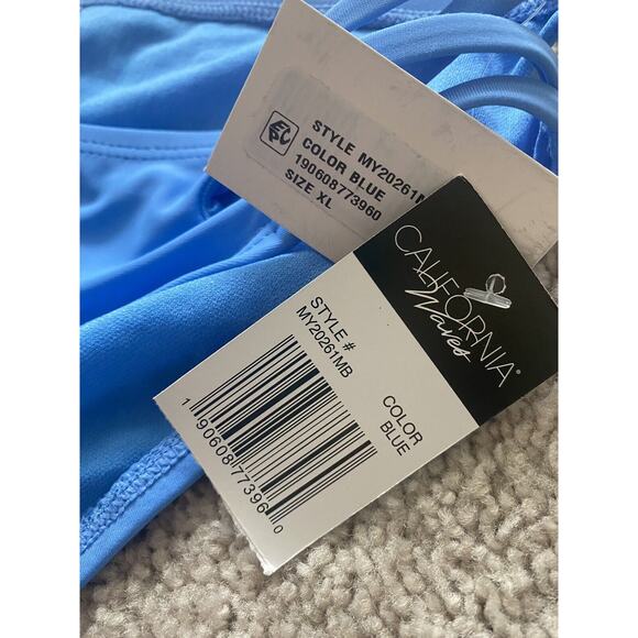 California Waves Blue Strappy Bikini Bottom XL NWT - Picture 5 of 5